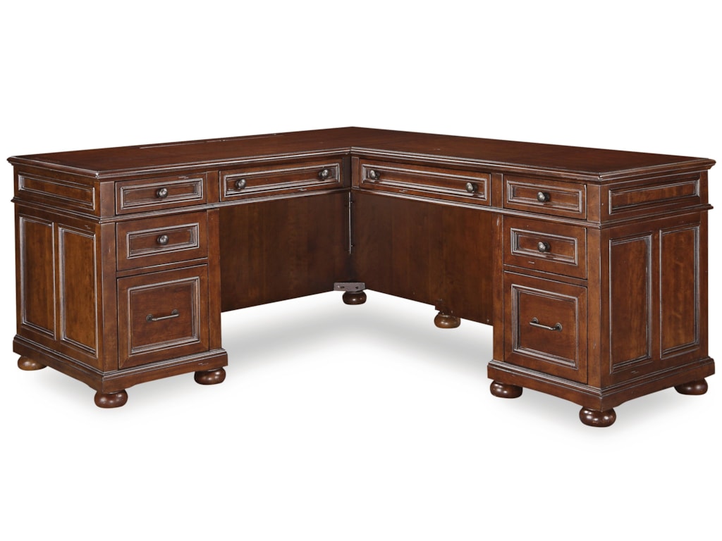 Wynwood A Flexsteel Company American Heritage L Shaped Desk With 2 Wynwood A Flexsteel Company American Heritage L Shaped Desk With 2 Locking File Drawers