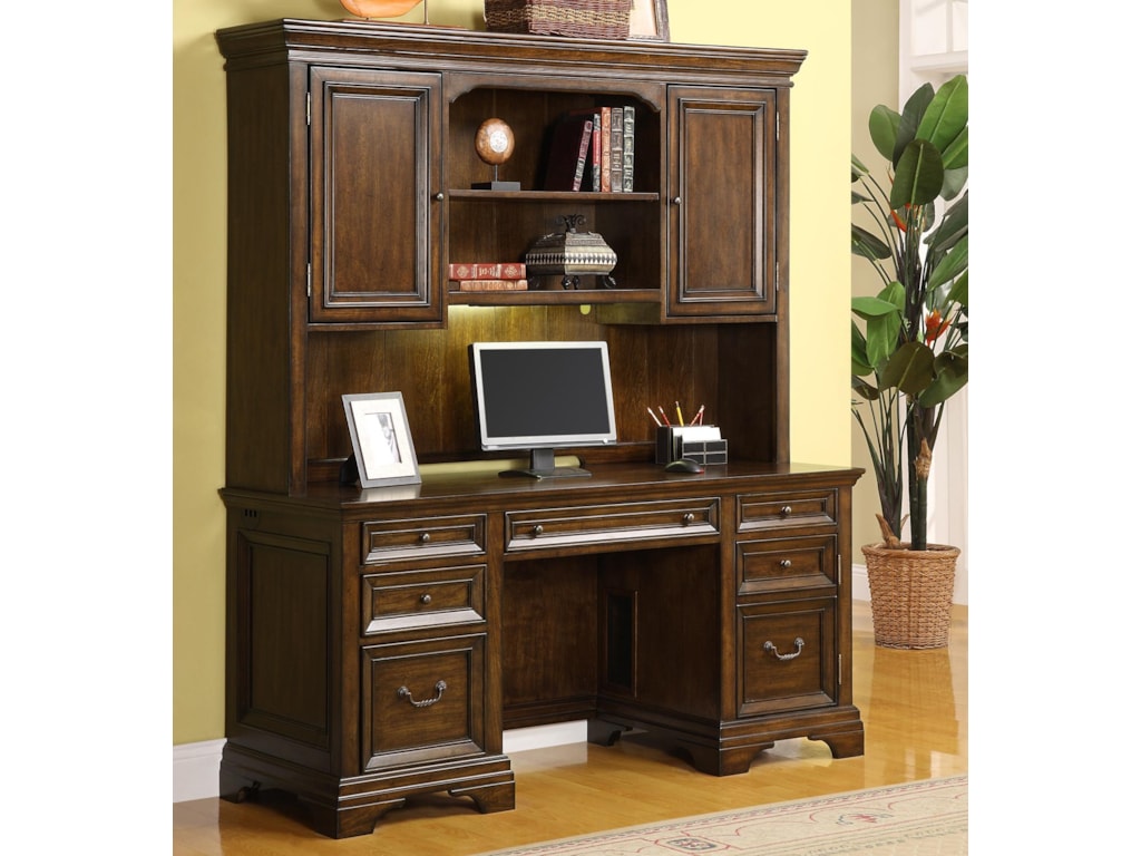 Flexsteel Wynwood Collection WoodlandsCredenza and Hutch