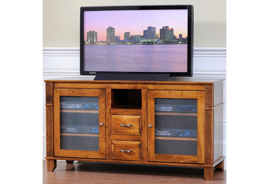 Y T Woodcraft Arlington 55 Tv Stand With Frosted Glass Doors