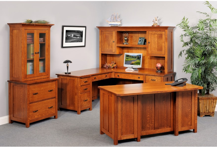 Y T Woodcraft Coventry Mission L Desk Hutch Saugerties