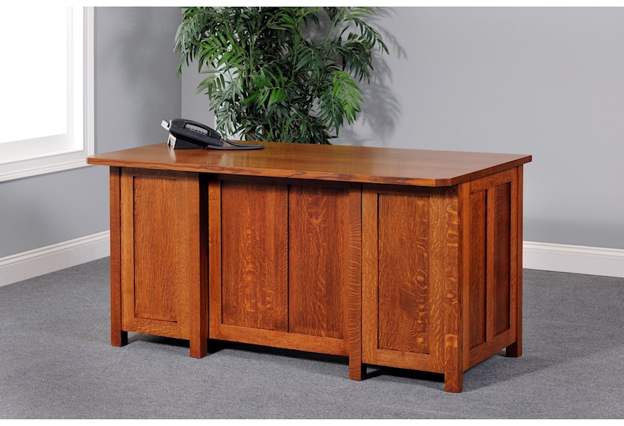 Y T Woodcraft Coventry Mission 60 Executive Desk With Two File