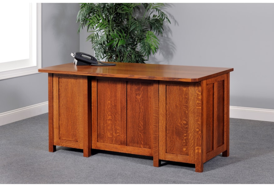 Y T Woodcraft Coventry Mission 60 Executive Desk With Two File