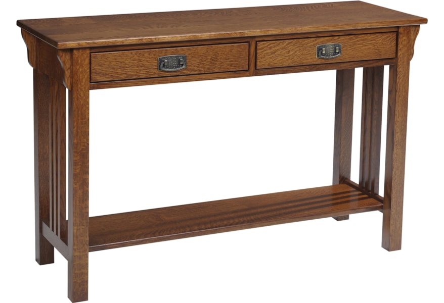 Y T Woodcraft Lexington Mission Hall Table With 2 Drawers Woodcraft Lexington Mission Hall Table