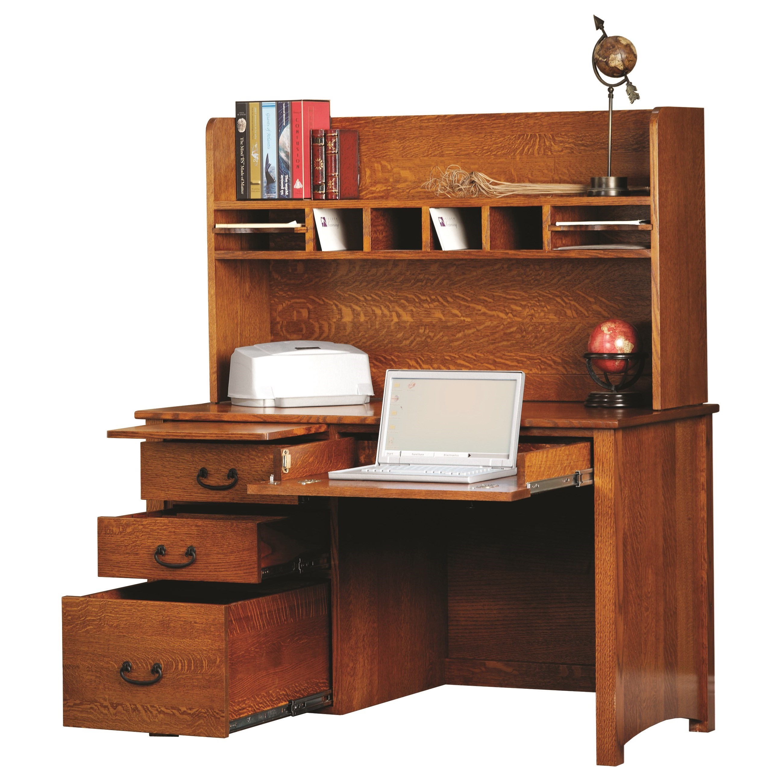 Y T Woodcraft Rivertown Home Office Desk With Three Dovetail