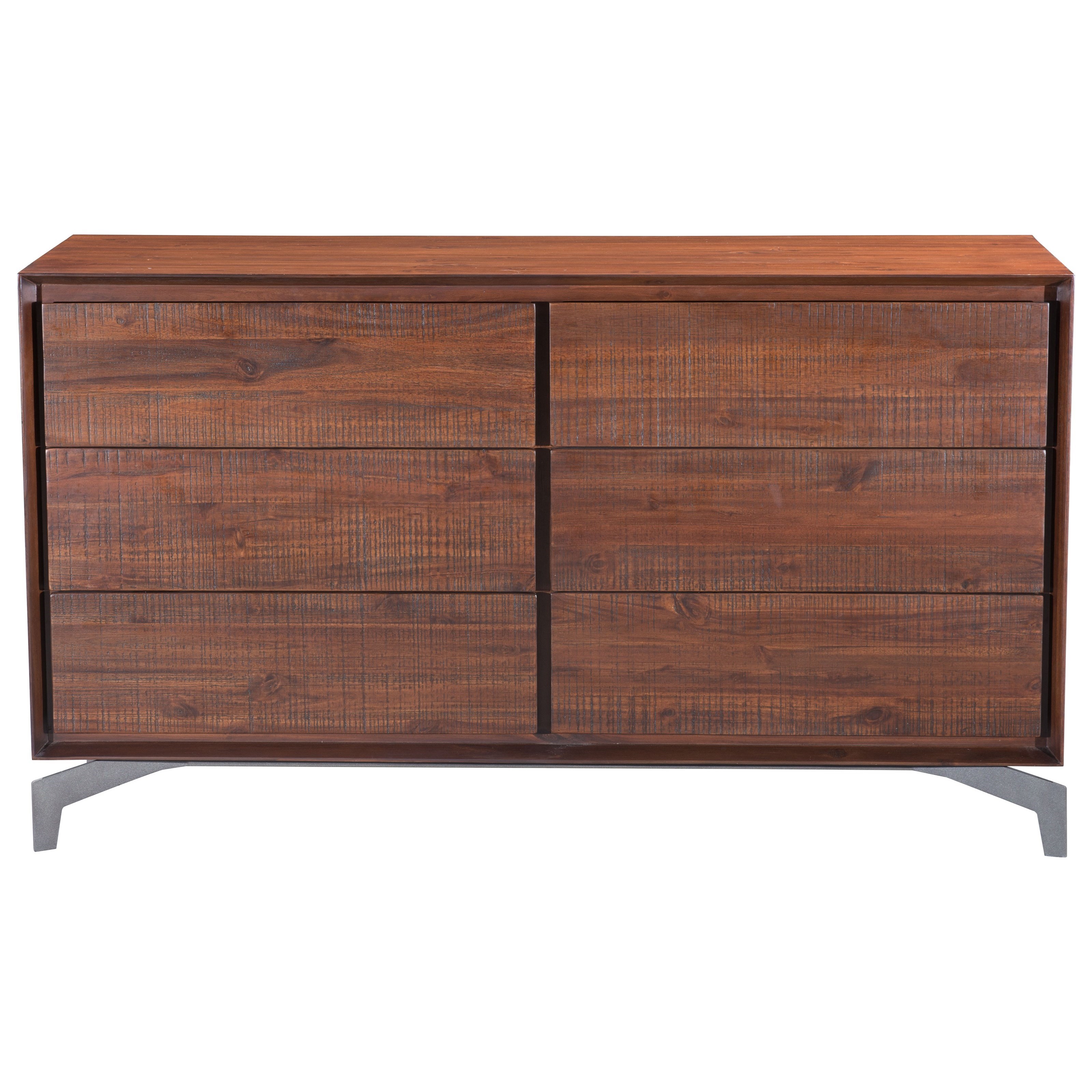 Zuo Perth 100587 6 Drawer Double Dresser Nassau Furniture And Mattress Dressers