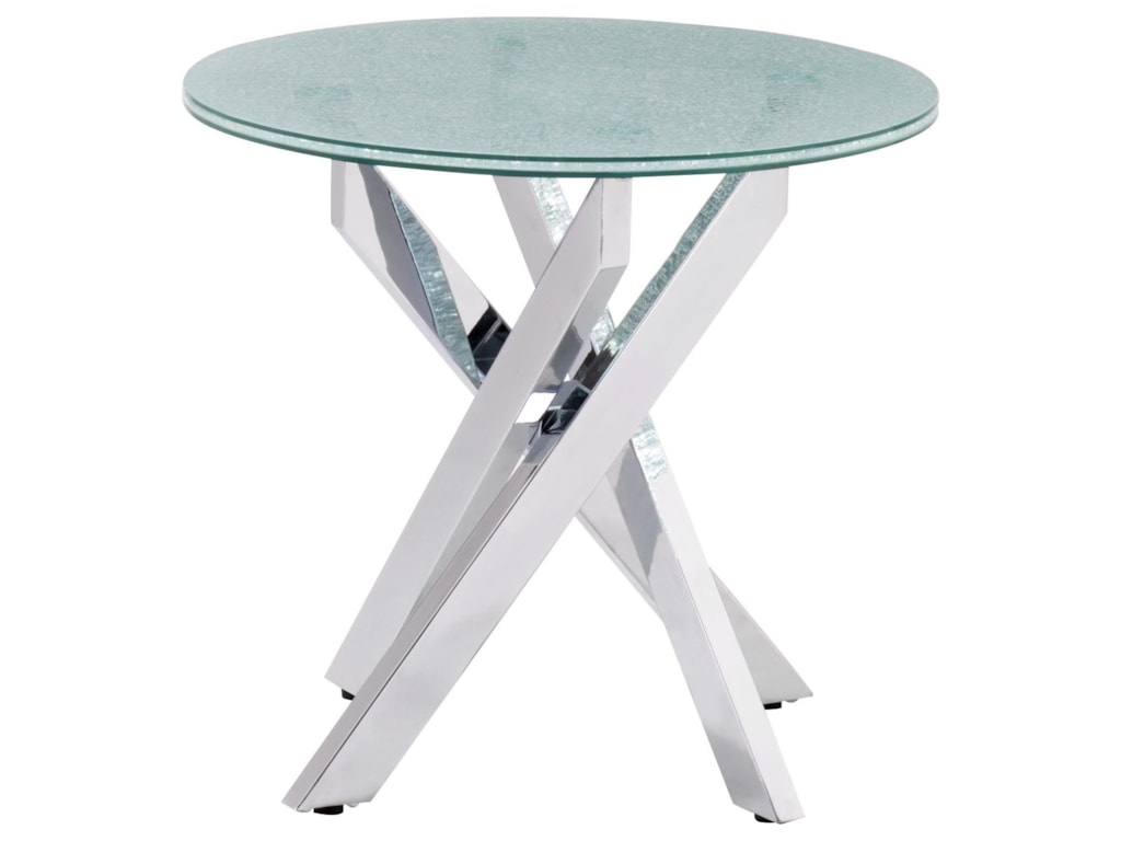 Zuo Stance Crackled Glass Side Table Zuo Stance Crackled Glass Side Table
