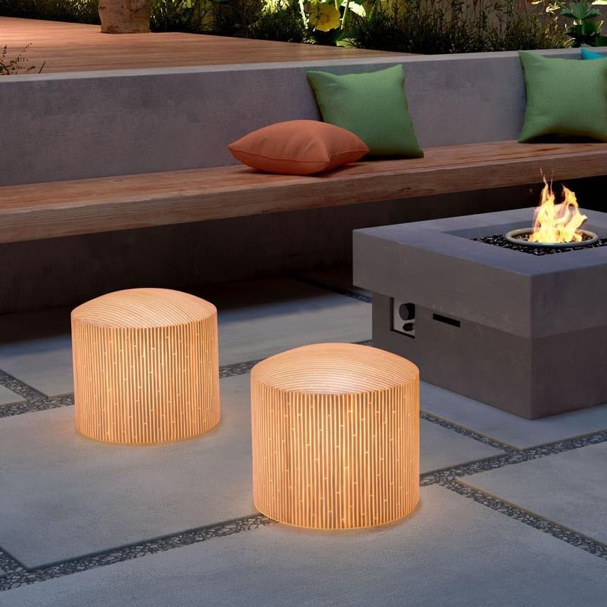 Zuo Vive Lighting 56042 Wassu Illuminated Stool Natural Nassau