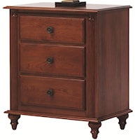 Large Nightstand with 3 Drawers