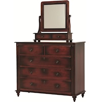 Dressing Chest with 5 Drawers and Mirror