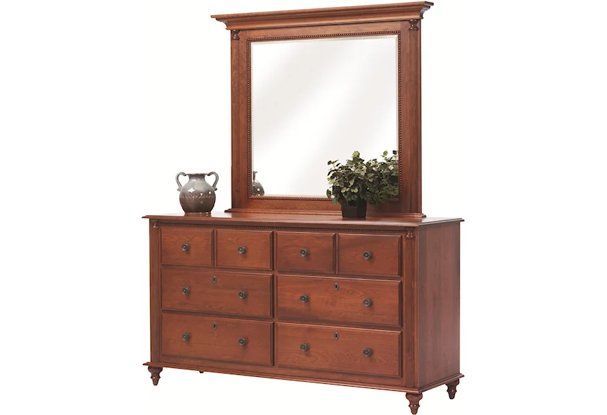 Fur Elise Dresser and Mirror by Millcraft at Saugerties Furniture Mart