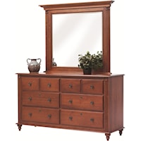 Dresser with 6 Drawers and Mirror