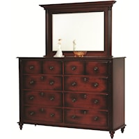 High Dresser with 8 Drawers and Mirror