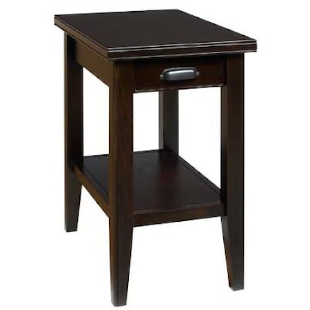 Chairside Table with Drawer and Shelf