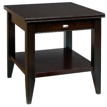 End Table with Drawer and Shelf