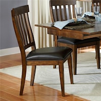Slatback Side Chair with Upholstered Seat