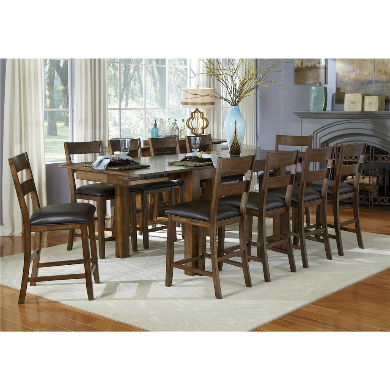 AAmerica Mariposa 9 Piece Counter Height Dining Room