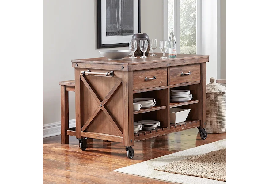 Anacortes Kitchen Island with Wood Top by AAmerica at Furniture and ApplianceMart