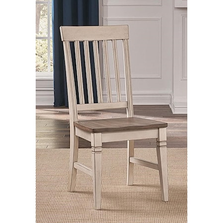 Relaxed Vintage Slatback Side Chair 