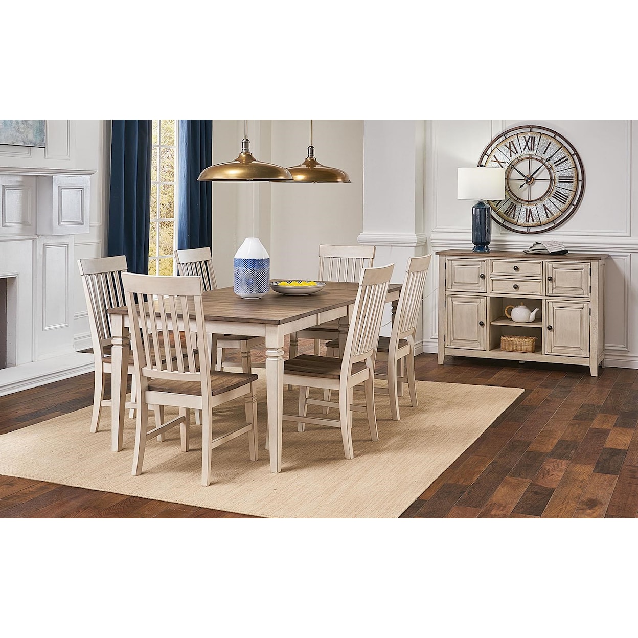 AAmerica Beacon Dining Table and 6 Chair Set