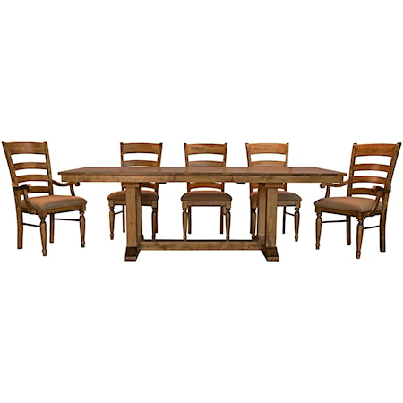 6 Piece Trestle Dining Set