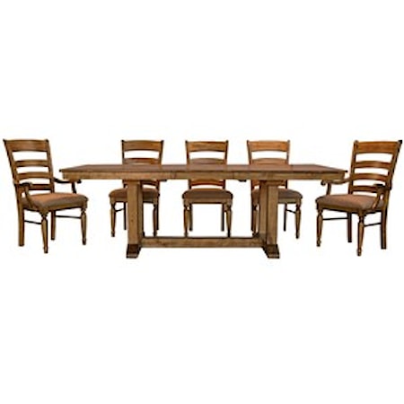 6 Piece Trestle Dining Set