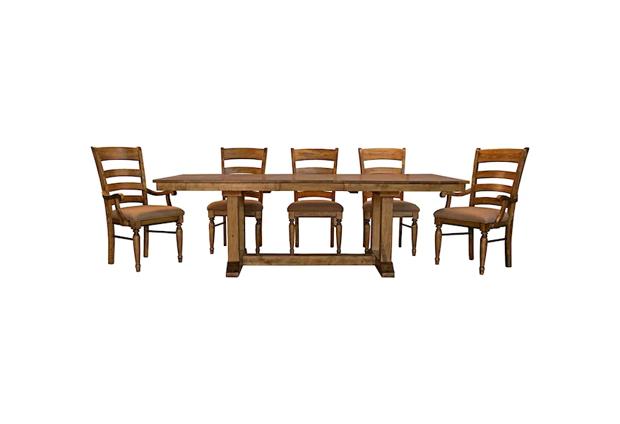 Bennett 6 Piece Trestle Dining Set by AAmerica at Esprit Decor Home Furnishings