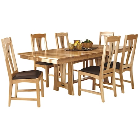 5-Piece Trestle Table Dining Set