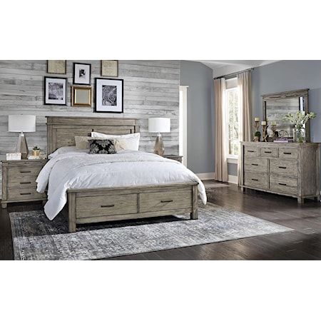 Queen Storage, Nightstand, Dresser, Mirror