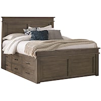 Transitional Queen Captain Bed with 9 Drawers