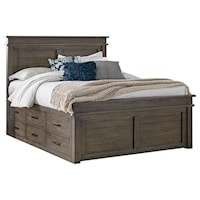 Transitional King Captain Bed with 9 Drawers