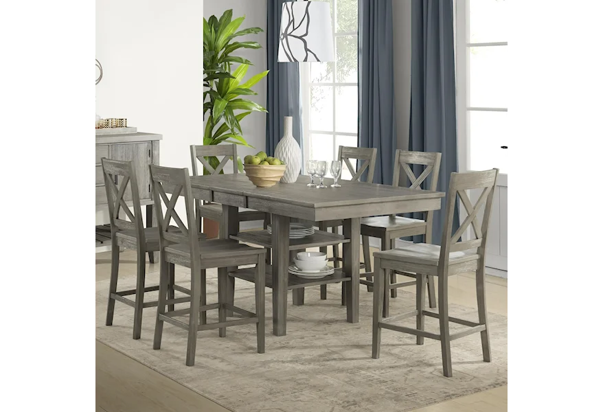 Huron Transitional Counter Height Table and Chair  by AAmerica at Conlin's Furniture
