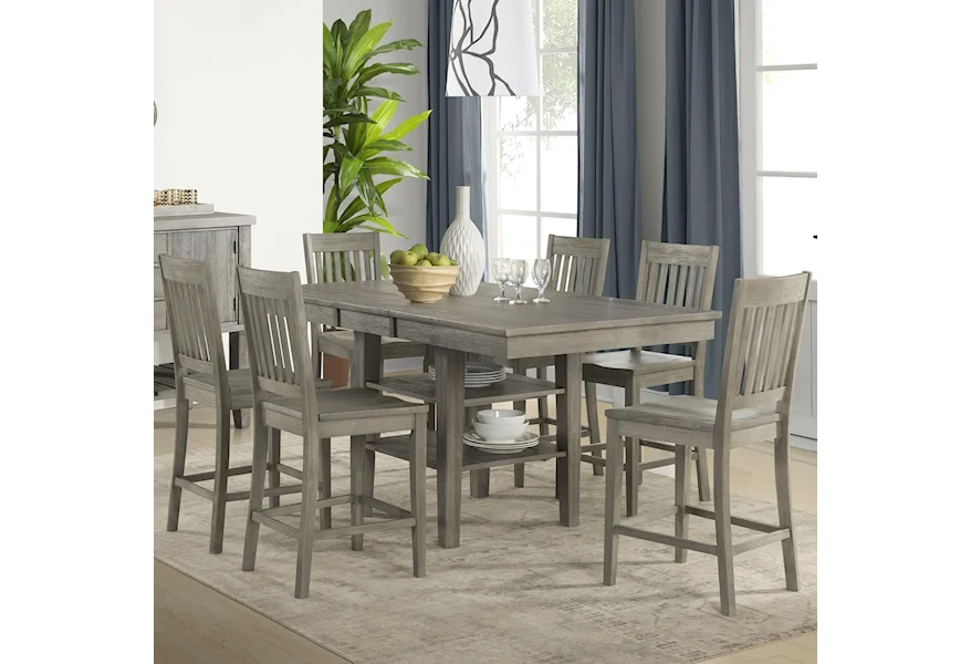 Huron Transitional Pub Table and Chair Set by AAmerica at Conlin's Furniture
