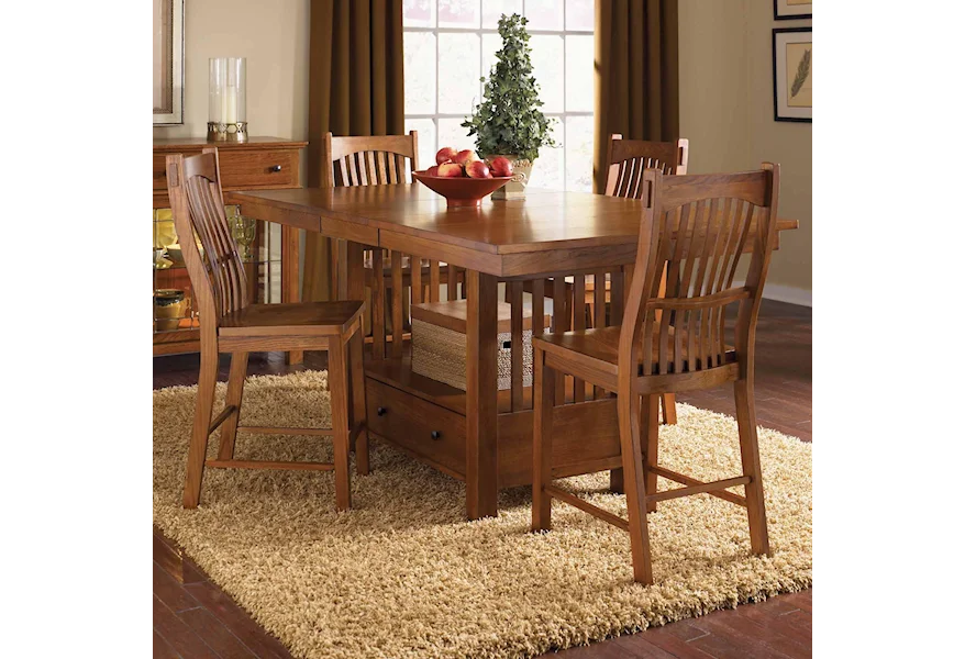 Laurelhurst 5-Piece Rect. Gathering Height Table Set by AAmerica at Esprit Decor Home Furnishings