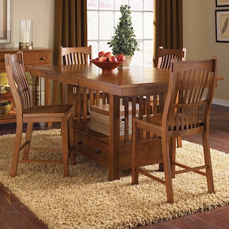 5-Piece Rect. Gathering Height Table Set