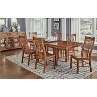 Mission/Arts and Crafts Dining Table and 6 Side Chairs