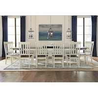 7 Piece Dining Table and Slatback Chairs Set