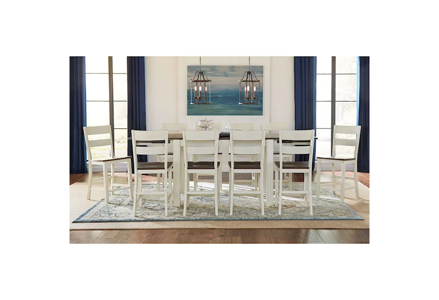 Mariposa 11 Piece Counter Height Dining Set by AAmerica at Esprit Decor Home Furnishings