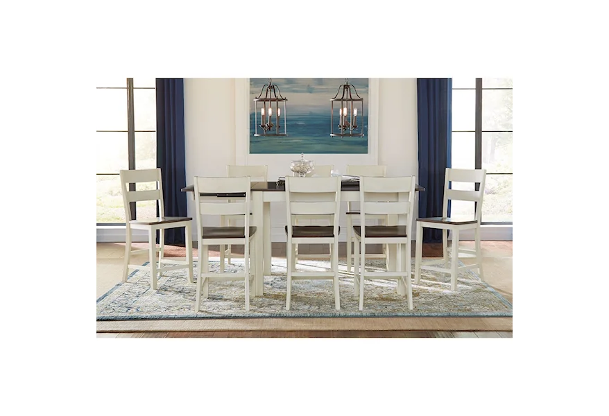 Mariposa 9 Piece Counter Height Dining Set by AAmerica at Esprit Decor Home Furnishings