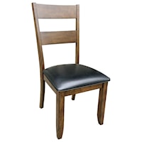 Ladder Back Side Chair with Upholstered Seat