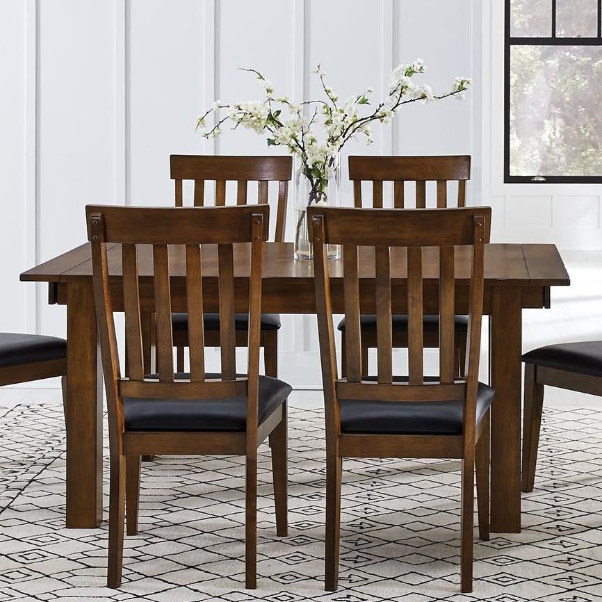 AAmerica Mariposa 5 Piece Trestle Table and Ladderback Chairs Set