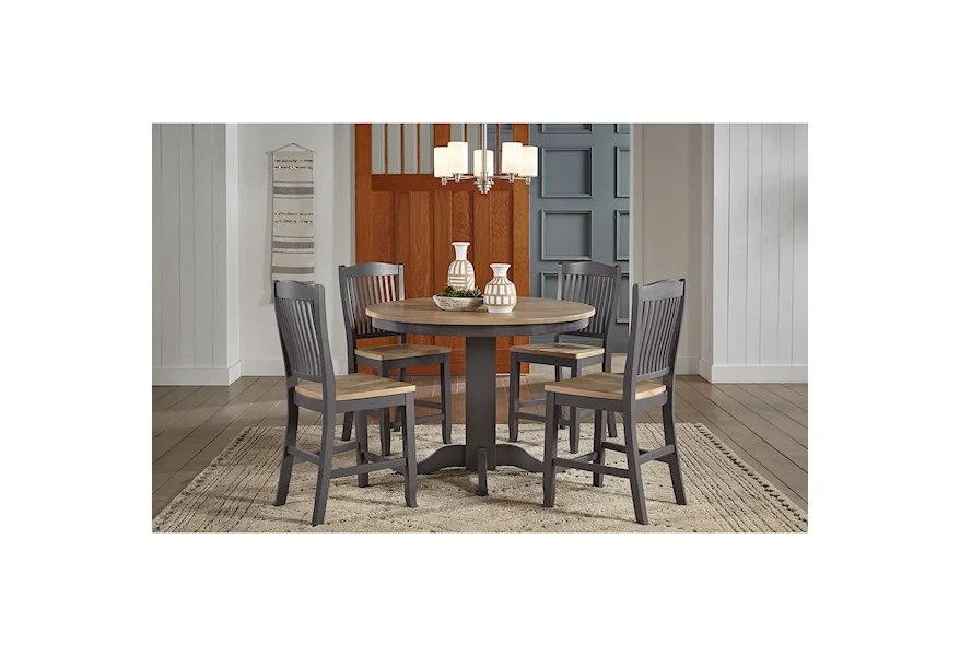 Port Townsend 5-Piece Round Gathering Table and Chair Set by AAmerica at Conlin's Furniture