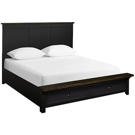 Queen Platform Bed with Storage Footboard