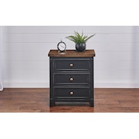 Rustic 3-Drawer Nightstand with USB Port 