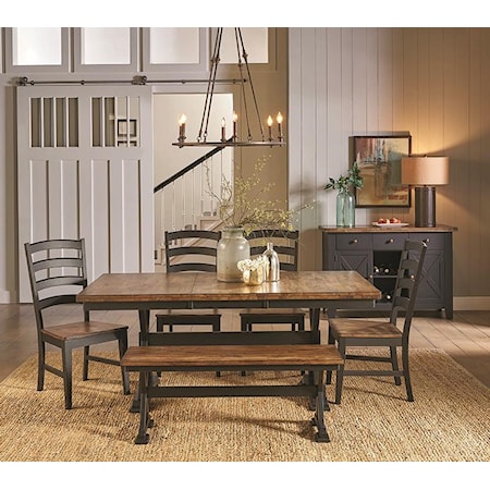5 Piece Dining Set Includes Table and 4 Side