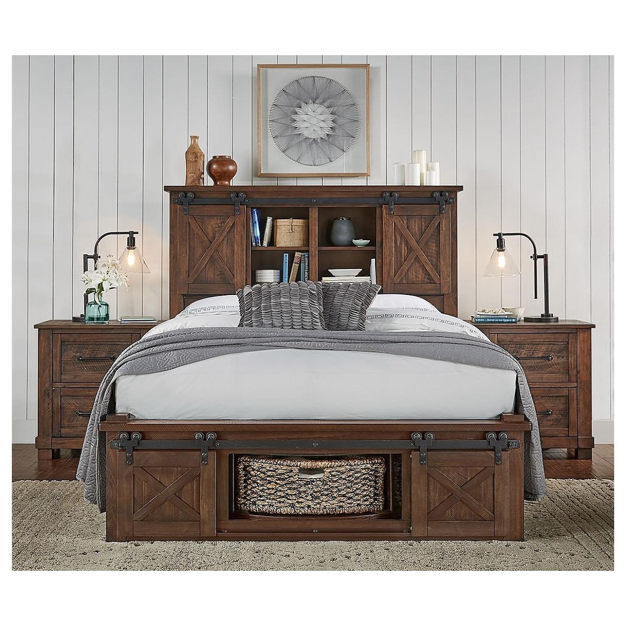AAmerica Sun Valley King Bed with Rotating Storage