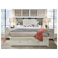 California King Bookcase Bed with Footboard Storage