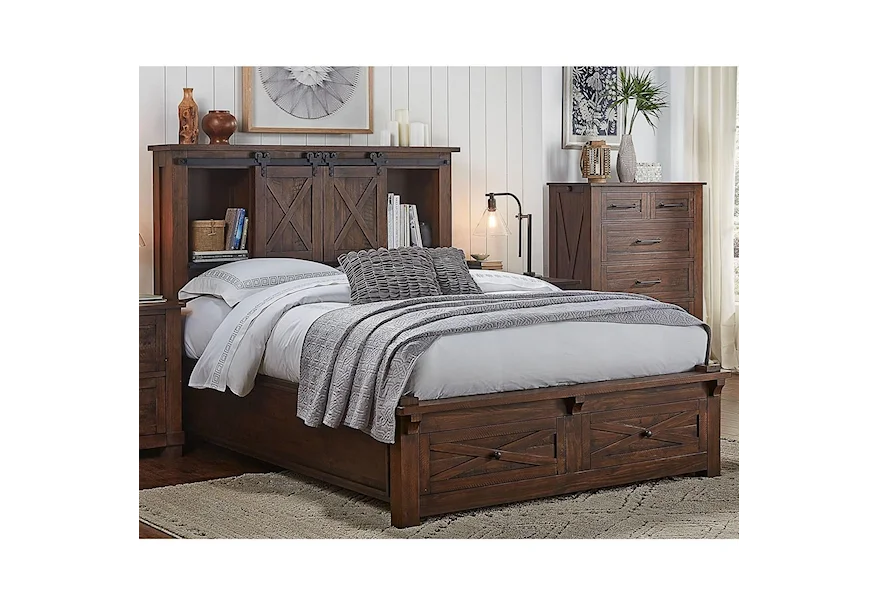 Sun Valley Queen Bookcase Bed by AAmerica at Darvin Furniture