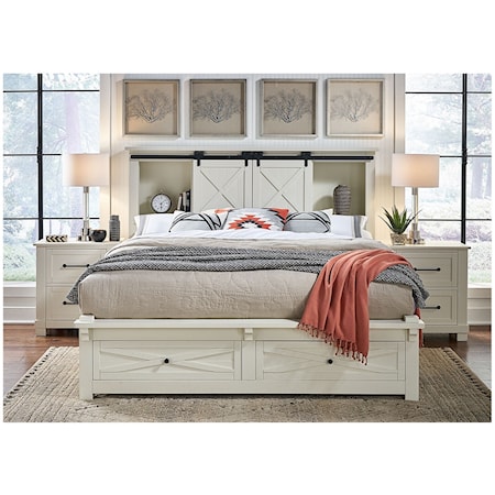 California King Bed with Footboard Storage