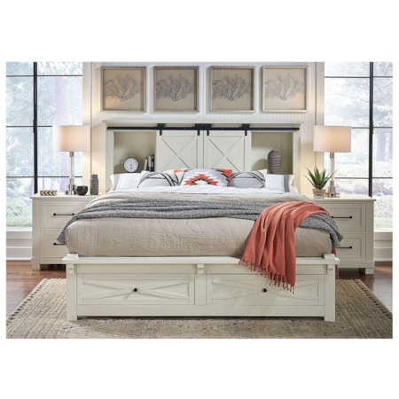 California King Bed with Footboard Storage