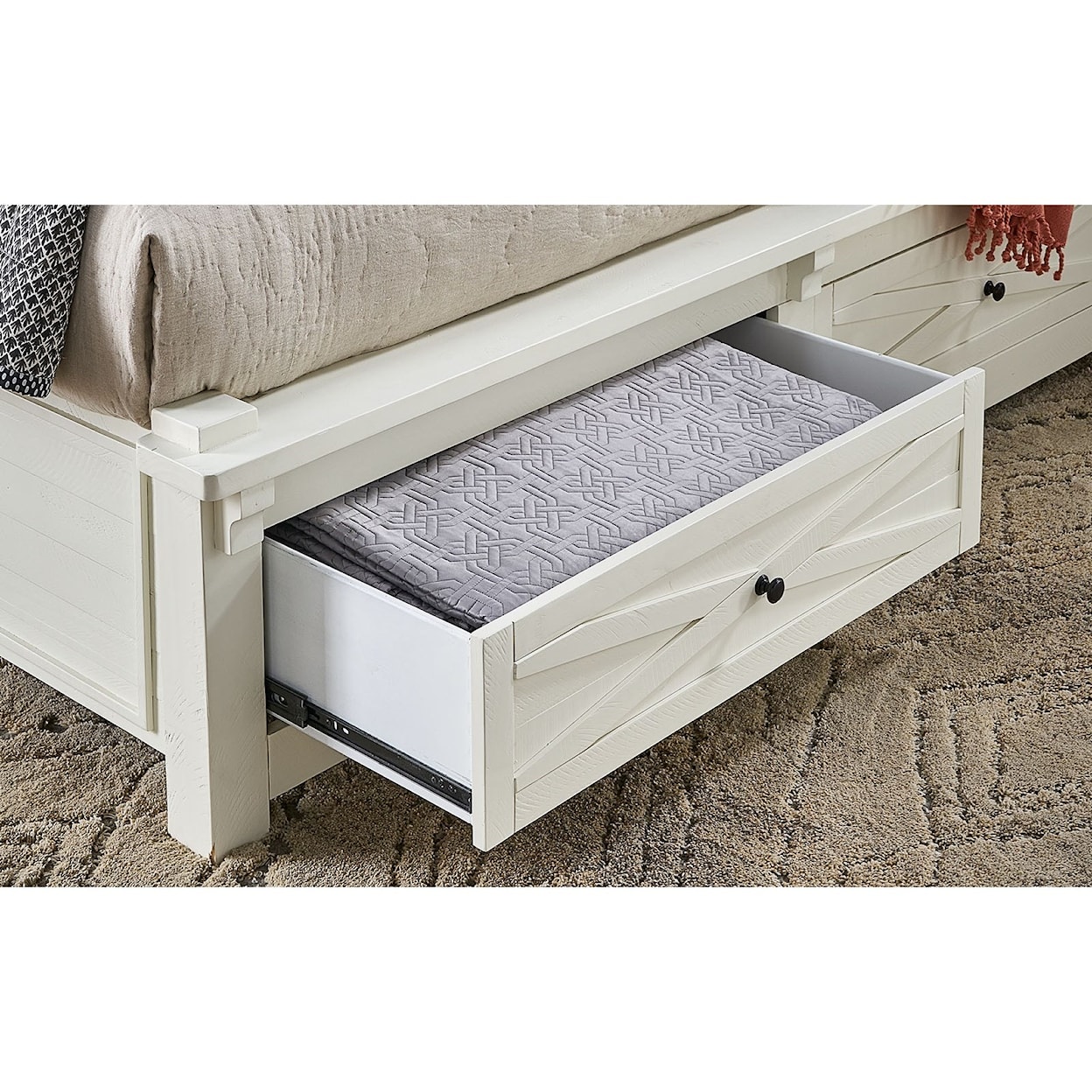 A-A Sun Valley California King Bed with Footboard Storage